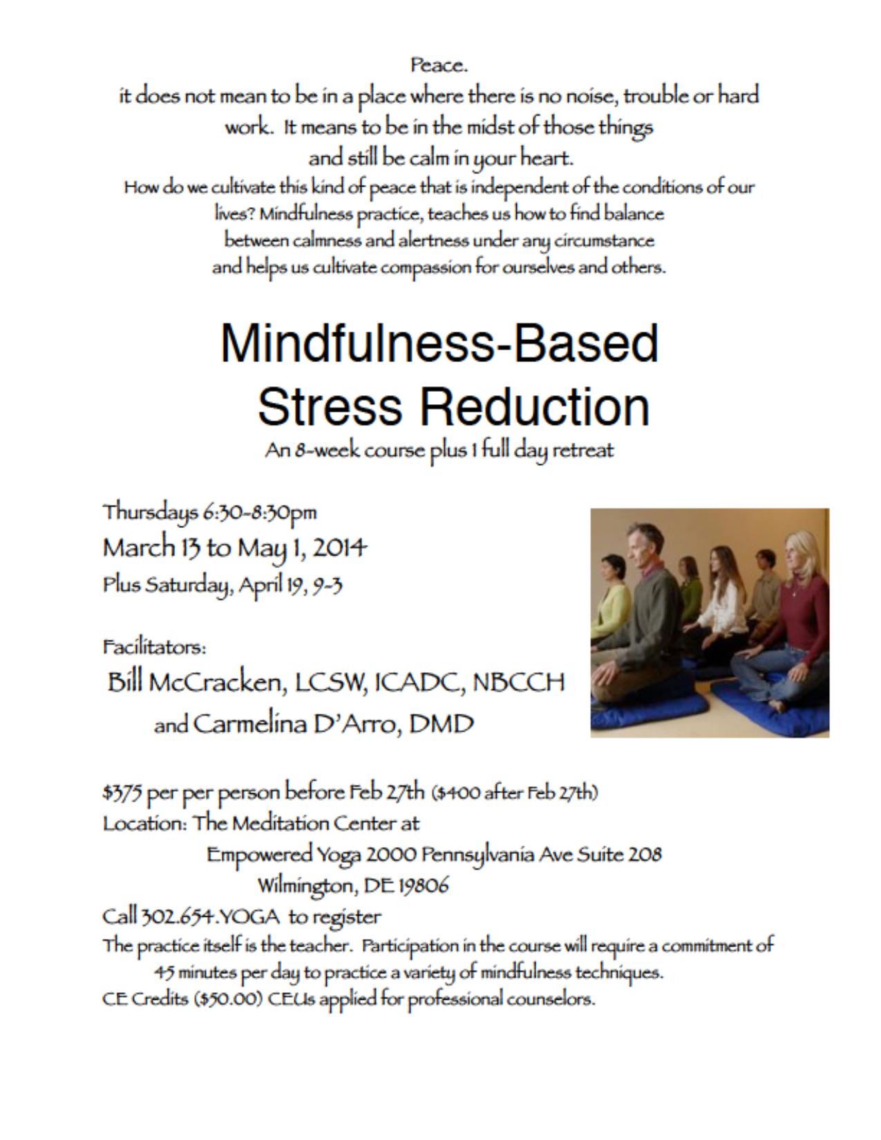 Mindfulness based stress reduction jobs